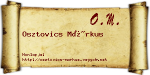 Osztovics Márkus névjegykártya